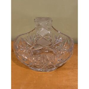 Antique Crystal Basket Bowl American Brilliant Cut Beautiful and Heavy 5.5 lbs